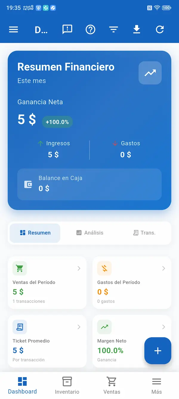 iunci POS Dashboard - Vista general del sistema